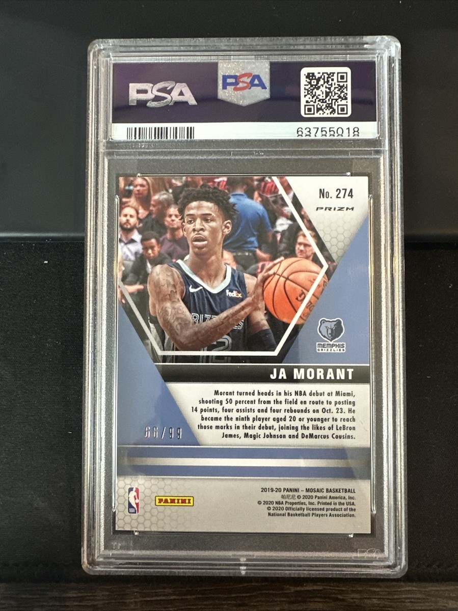 2019 Panini Mosaic Ja Morant Blue Mosaic Psa 10 /99 Nba
