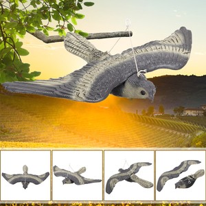 Details About Flying Falcon Hawk Bird Scarer Hunting Fake Decoy Deterrent Garden Hanging Decor