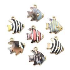 35pcs Fish Charms Pendant Ocean Fish Enamel Charms Pendant for Jewelry Making