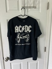 AC/DC For Those About To Rock Adult Large Graphic T-Shirt Black Size L Adult Men