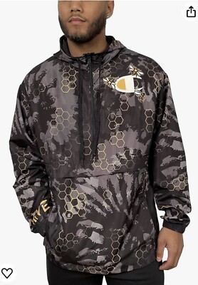 Champion Savinthebees Black/gold Tie Dye Anorak Medium Unisex Windbreaker  Ultra