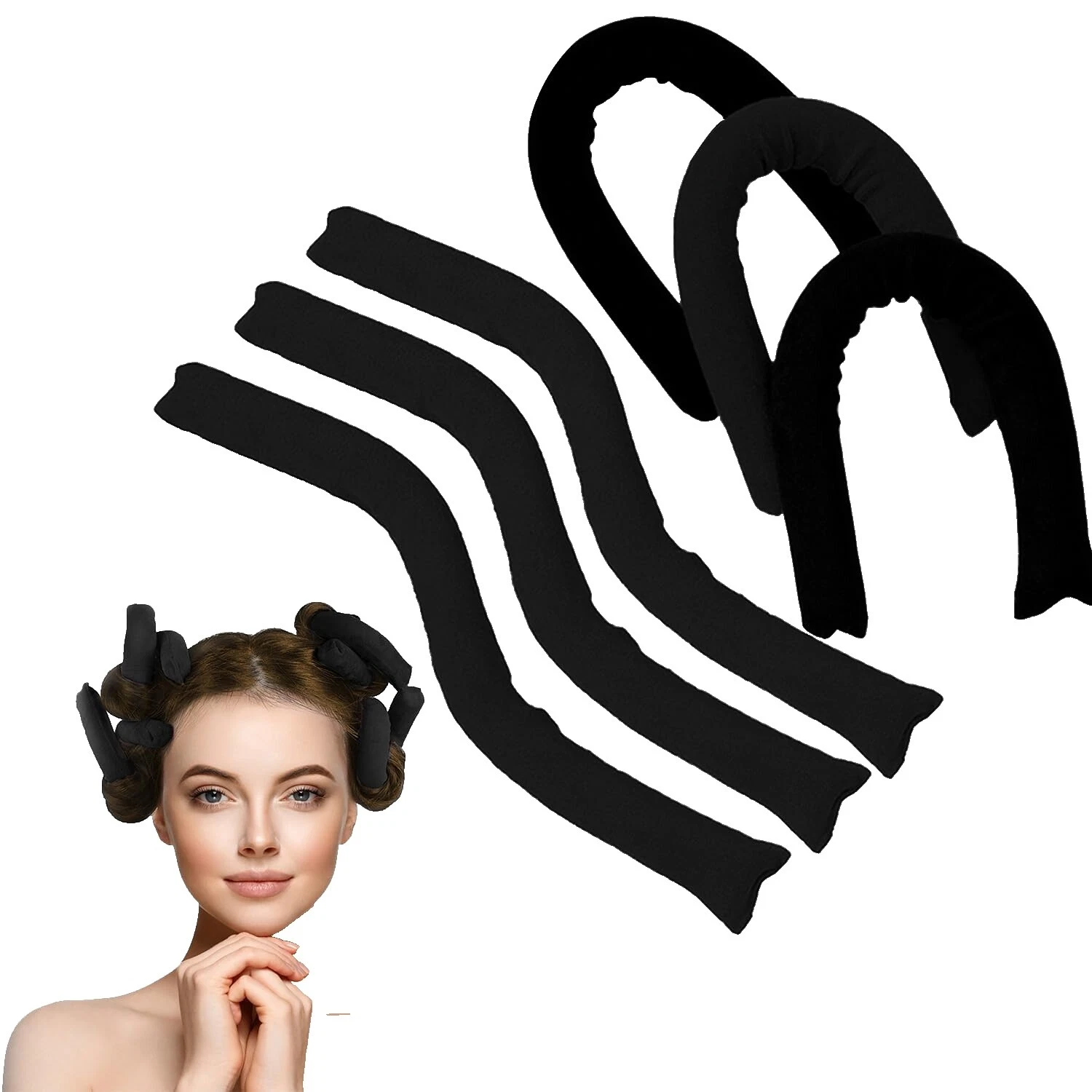 Черные бигуди и бигуди для волос