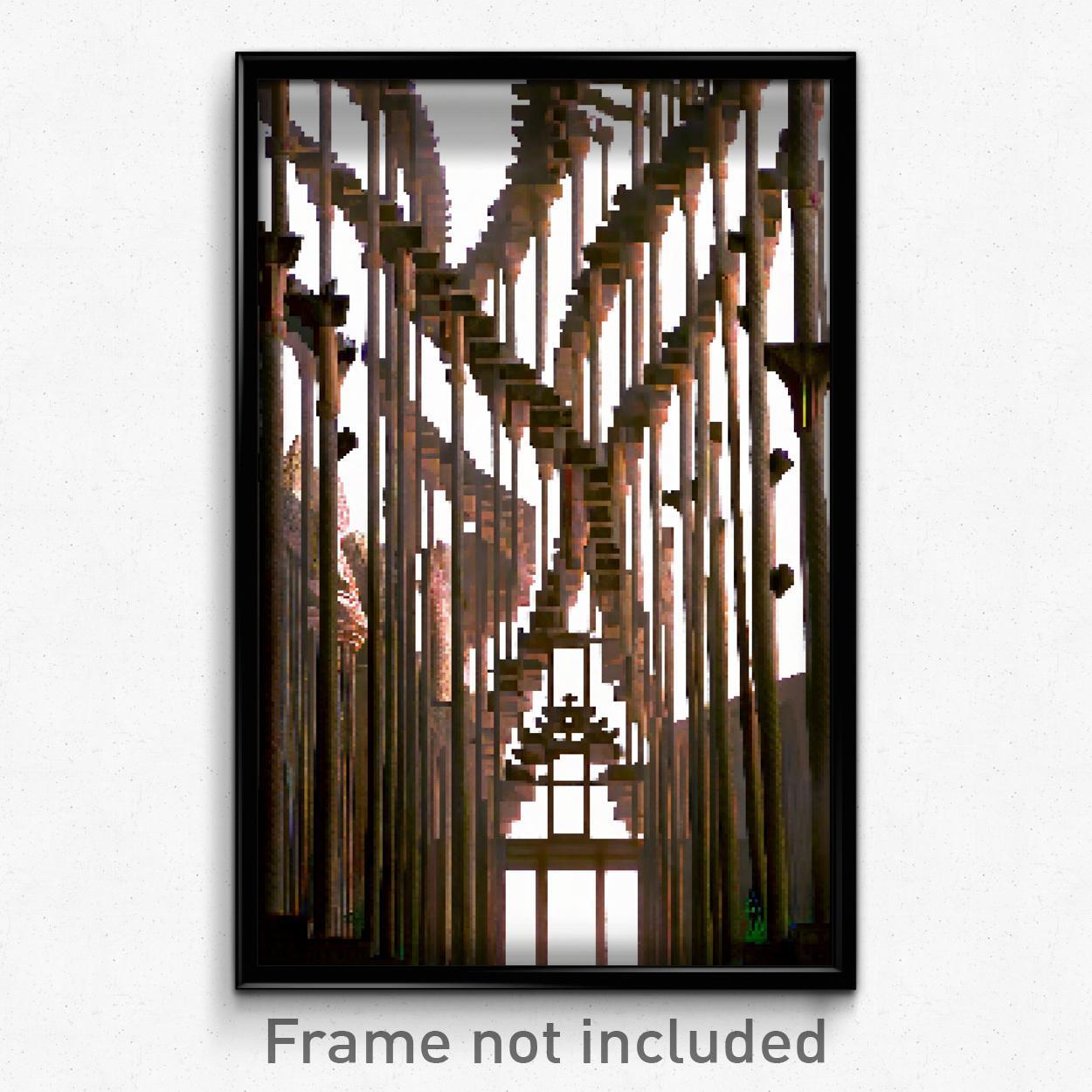 8 Bit Psychedelic Trippy Pixel Art Ossuary Video Game Poster