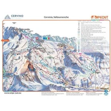 Wipeout Zermatt Cervinia Piste Map Microfibre Goggle Cloth and Resort Map