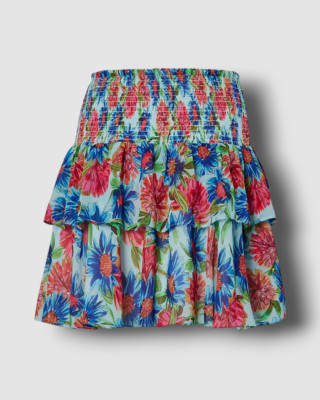 $350 Milly Women's Blue Wyatt Paint Floral Mini Skirt Size 4