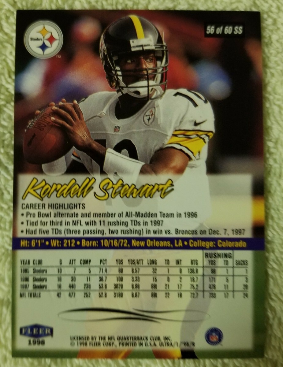 KORDELL STEWART Pittsburgh Steelers 1998 Fleer Sensational 60 #56