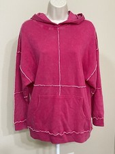 Wild Fable Women s Pink Long Sleeve Hooded Crew Neck Pullover Sweater s XS