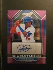 RAYNE DONCON 2023 PANINI PRIZM BASEBALL SIGNATURES PURPLE PRIZM AUTOGRAPH #D /99
