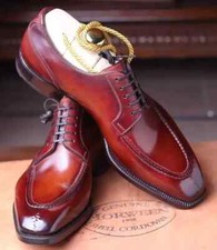 Men's Handmade Oxford Shoe Genuine Cow Leather Lace Up Formal Business Shoes Men