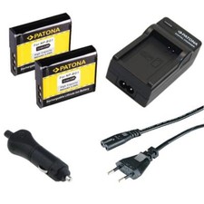 2x Batteria Patona NP-BG1 + caricabatteria casa/auto per Sony DSC-HX20,DSC-HX20V