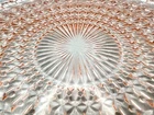 Vintage PINK Depression Glass HOLIDAY Pattern BUTTONS AND BOWS Design Platter