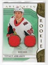 Vitaly Abramov 19-20 UD Artifacts Rookie Materials Jersey /499 #175 Senators