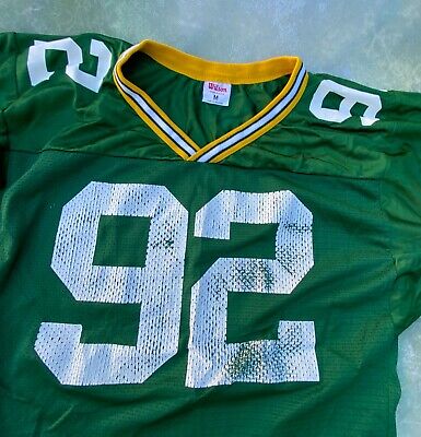 ブランドのギフト Vintage Wilson Jersey #92 White Reggie Packers Bay Green NFL ジャージ