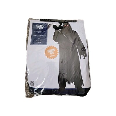 Glaring Reaper Adult XXL 48-52 Halloween Costume Eyes Light Up 6 Pieces