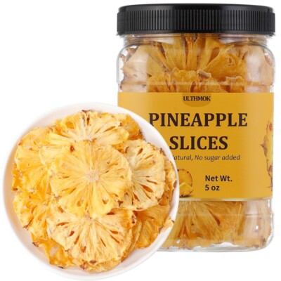 Dried Pineapple 5 Oz Dehydrated Pineapple Slices 100% Natural No Sugar Added