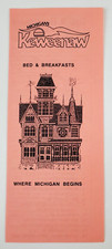 1996 Keweenaw Houghton Michigan MI Bed & Breakfast Inns Vintage Travel Brochure