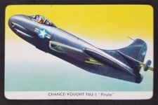 Chance Vought F6U-1 Pirate 1957 Quaker Pack-O-Ten War Airplanes Jets Card (NM)