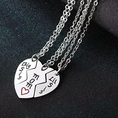Buy Mother Jewelry Gift Big Sis Lil Sis Mom Puzzle Heart Pendants Matching  Necklaces Set Mother's Day Gift from Daughter (Golden) Online at Low Prices  in India - Amazon.in