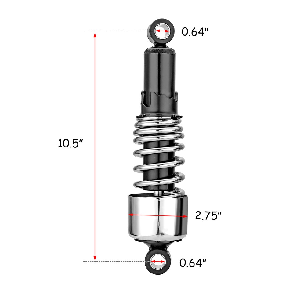 10.5" Preload Adjustable Rear Shocks For Harley Touring FLT FLHT FLHR