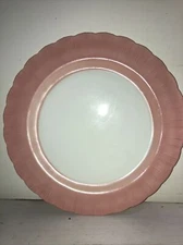 Scarce Vintage HTF Vitrock Pink Edge Trim Chop Plate 12”