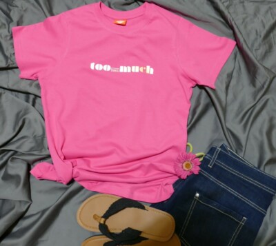 T-Shirt, Damen, Too much, Noerd Shirt, Bio, Größe S, M, L, pink 