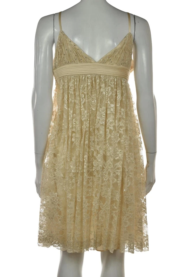 Vestido Marc Bouwer Glamit Mujer Talla 4 Beige Vaina Imperio Cintura Hasta la Rodilla Foto 2 de 4