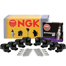 NGK 8 Ignition Coils & 8 Ruthenium HX Spark Plugs Kit For Camaro Corvette 7.0 V8