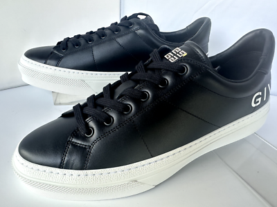 Givenchy Mens Tennis Shoes City Sport Sneakers Size 44 Black / White Logo GIVENCHY City Sport Logo-Embossed Leather Sneakers for Men  main image 3