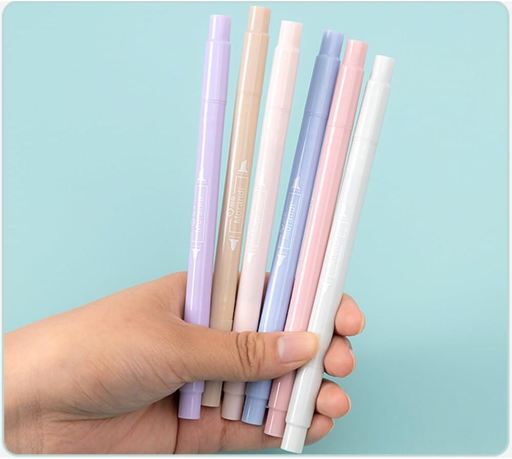 LEDvolve Highlighters, 6 Pack Pastel Highlighters Double-tipped - 70 units-image