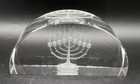 Glass Paperweight Jewish Menorah Laser Etched Crystal 3D Holographic No Scratch — photo 1