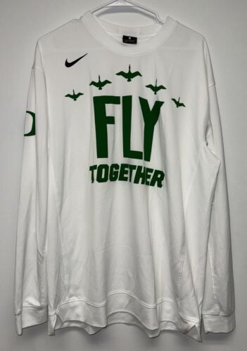 Nike Oregon Ducks Team Issued Basketball Shooting Shirt Fly Together Large Used