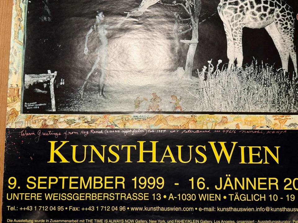 Póster 1999 Peter Beard Gallery Stress & Density Fahey Klein bolsos firmado Foto 2 de 4