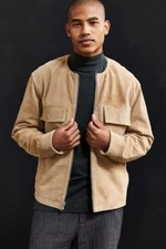 New Urban Outfitters Collarless Suede Jacket Size Medium MSRP: $249