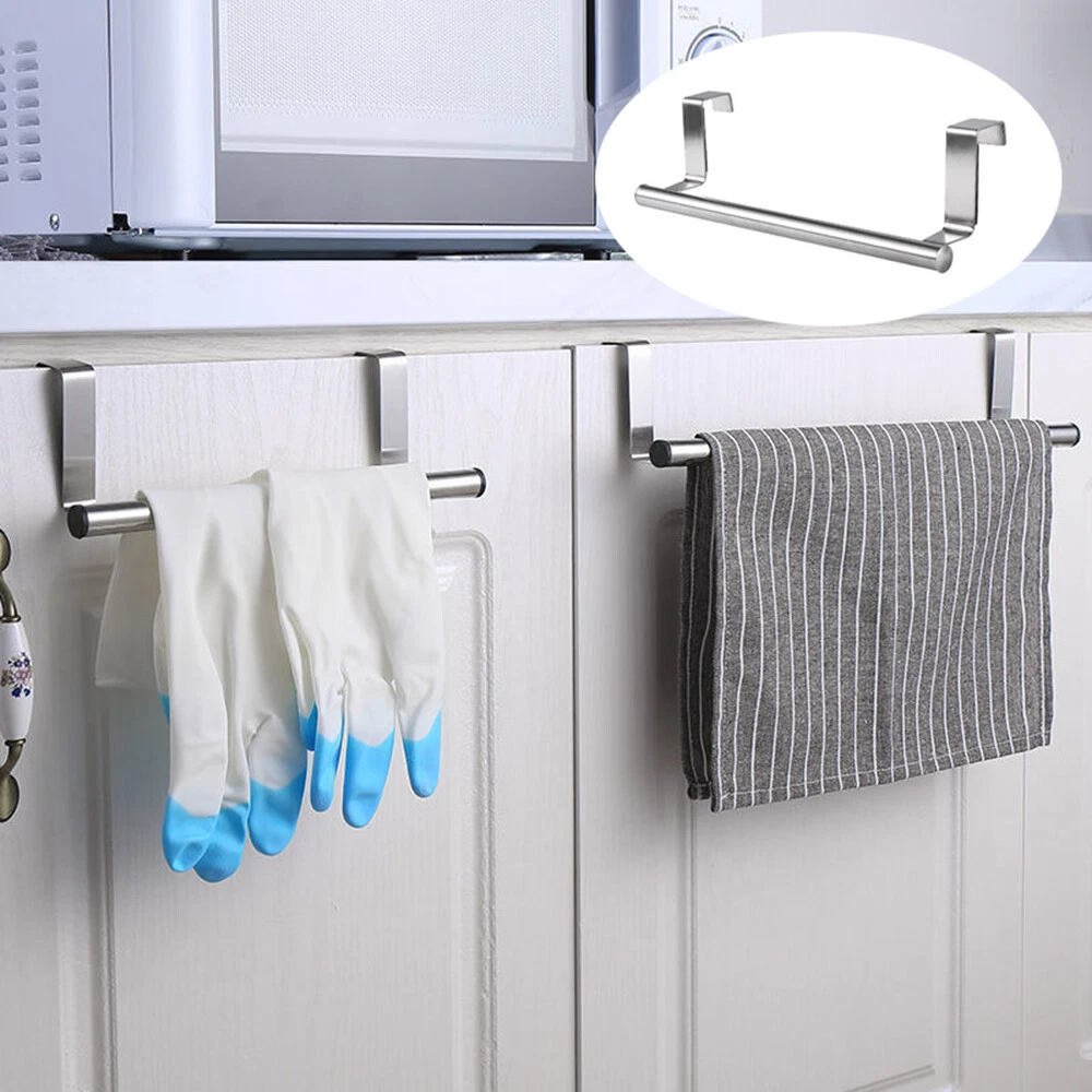 LOPYXBR 2 Portasciugamani Ad Anello In Acciaio Inox 304 | Girevoli 180° | Design Rotondo Per Bagno E Cucina | Argento Spazzolato - 3