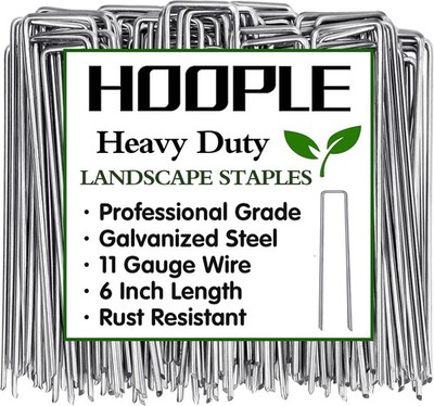 6'' 11 Gauge Heavy Duty U-Shaped Securing Stakes Spikes Pegs Garden Staple-200pc