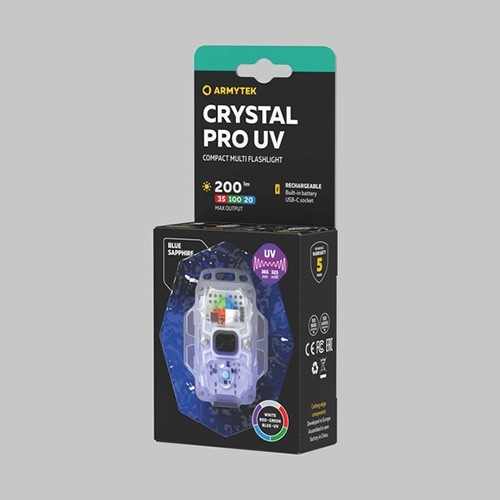 Lampe frontale Armytek Crystal PRO UV Jaune multi-faisceaux rechargeable