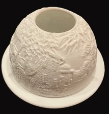 Bernardaud Lithophane Votive Candle Holder Versailles Pattern Bisque