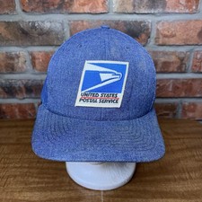 Vintage USPS Patch Logo USA Made Summer Mesh Snapback Hat XL
