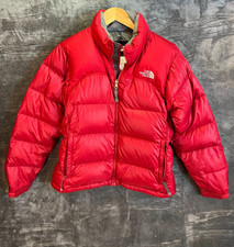 The North Face Gänsedaunen Puffer Jacke Damen M rot Nuptse Style Wintermantel
