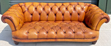 Tetrad Oskar Grand Tan Leather Chesterfield 3/4 Seater Sofa
