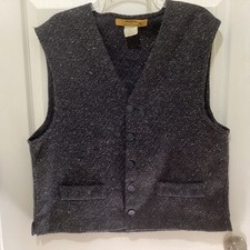 VTG 90s Tweed Mens Button Vest by Weathered Natural Threads L