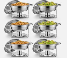 WILPREP Confezione 6 Piatti Scaldavivande 5L Chafer Scaldavivande Acciaio Inox Bain Marie