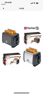 2 Scheiben Brot Metall Wand Toaster 6 Ebenen Bräunungskontrolle Krümelschublade Abbrechen 650 W