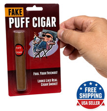Fake PUFF CIGAR Blow Smoke Powder Ash Magic Trick Joke Lit Prop Prank Smoking