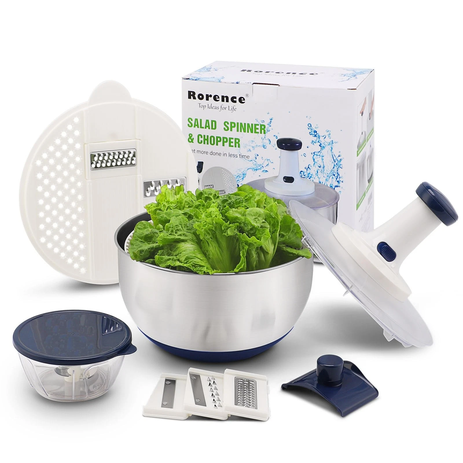 3 in 1 Stainless Steel Pump Salad Spinner Food Chopper Set: Large Collapsible...
Opens in a new wind