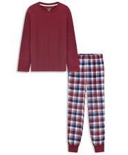 Sleep On It Boys Plaid 2pc Pajama Pant Set - Burgundy - Size: L 12/14 US