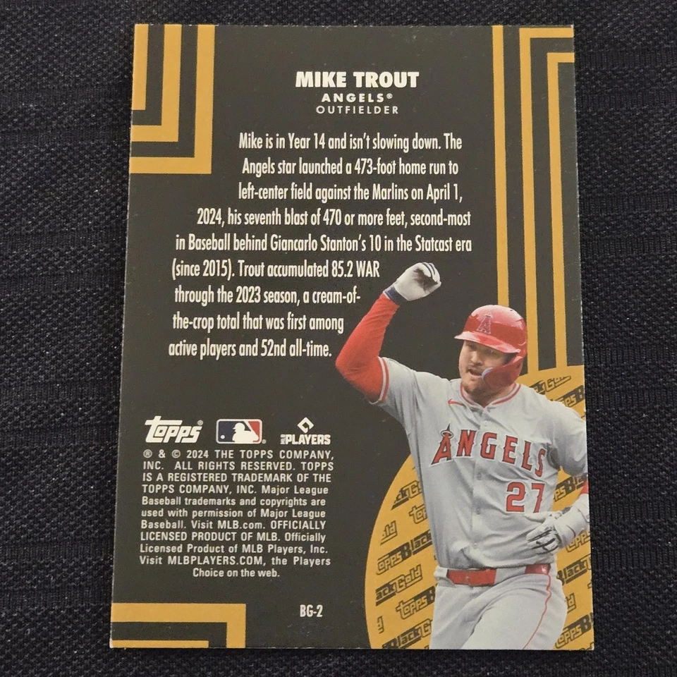 2024 Topps Update Series - Topps Black Gold Mike Trout #BG-2 3 Card Lot. - Image 2 of 2