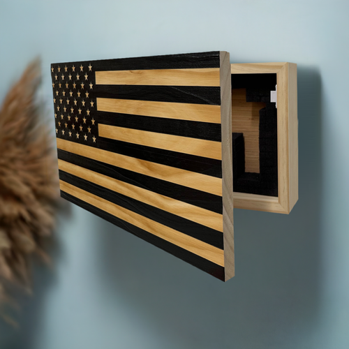 Black American Flag Hidden Gun Cabinet by Bellewood Designs - 第 2/9 張圖片