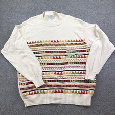 United Colors Of Benetton Sweater Mens Large Multicolor Fair Isle Knit Italy