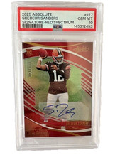 2025 Panini Absolute Signature Red Spectrum SHEDEUR SANDERS #001/190 PSA 10